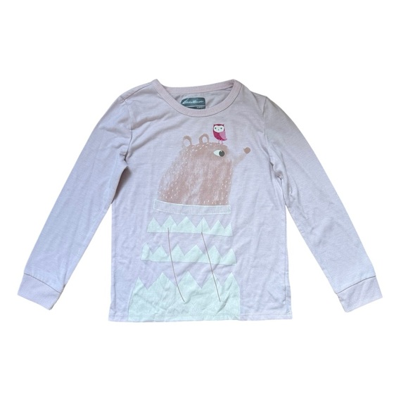 4/$25 Eddie Bauer Girls Pink Plaid 2 Piece Pajama Set Size Medium Fleece Pants - Picture 2 of 11